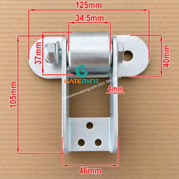 Bản Lề Lệch Tâm Cho Cổng Lùa Cong GateMint chuyên dụng cho cổng lùa cong, cổng lùa vòng cung. Góc mở lớn và lệch tâm giúp cổng khi mở đến đoạn cổng bo cong không bị cấn ray, giúp cổng vận hành mượt mà ổn định