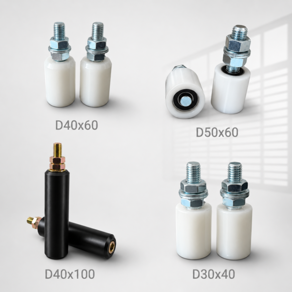 Con Lăn Dẫn Hướng Cổng Lùa Nhiều Kích Thước - Chất Liệu Nylong - Điều Hướng Cổng Trượt Chính Xác