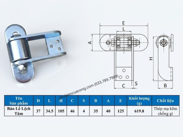 Bản Lề Lệch Tâm Cho Cổng Lùa Cong GateMint chuyên dụng cho cổng lùa cong, cổng lùa vòng cung. Góc mở lớn và lệch tâm giúp cổng khi mở đến đoạn cổng bo cong không bị cấn ray, giúp cổng vận hành mượt mà ổn định