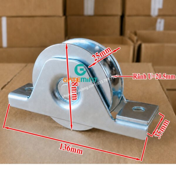 Bánh Xe Cổng Trượt Ray U D80 Đế Gắn Âm GateMint chất liệu thép mạ kẽm bạc đạn cao cấp, giúp cổng lùa vận hành êm ái, không gây tiếng ốn, chịu tải cao và chống mài mòn hiệu quả, chuyên sử dụng cho cổng lùa