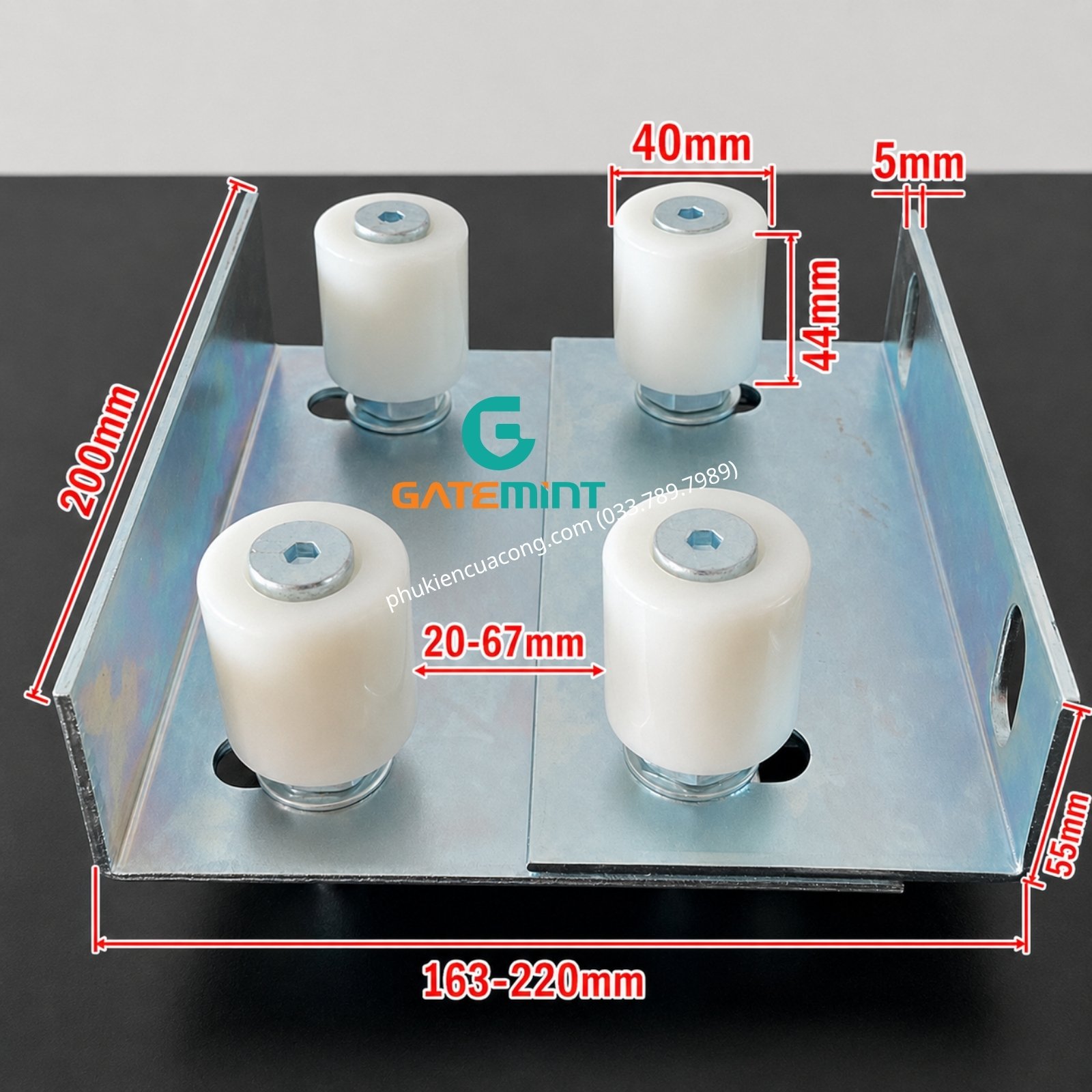 Bộ Dẫn Hướng Cổng Lùa 4 Con Lăn D40x44 - Ảnh 11