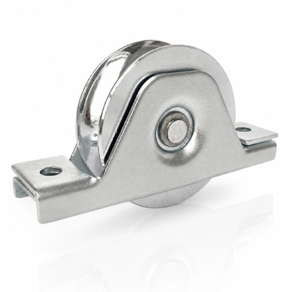 Bánh Xe Cổng Trượt Rãnh U D80 Đế Gắn Âm GateMint chất liệu thép mạ kẽm bạc đạn cao cấp, giúp cổng lùa vận hành êm ái, không gây tiếng ốn, chịu tải tốt và chống mài mòn hiệu quả, chuyên sử dụng cho cổng lùa