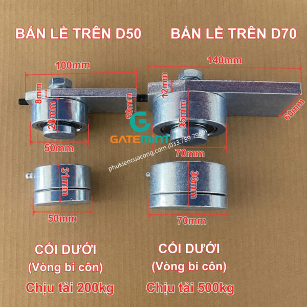 BẢN LỀ CỐI XOAY 360 ĐỘ VÒNG BI CÔN CHỊU TẢI CAO Gatemint vòng bi đũa chuyên dùng cho cổng mở cánh, xoay nhẹ êm, không giới hạn góc mở, giúp giảm tải cho cổng hiệu quả. Phù hợp với tất cả mẫu cổng mở cánh